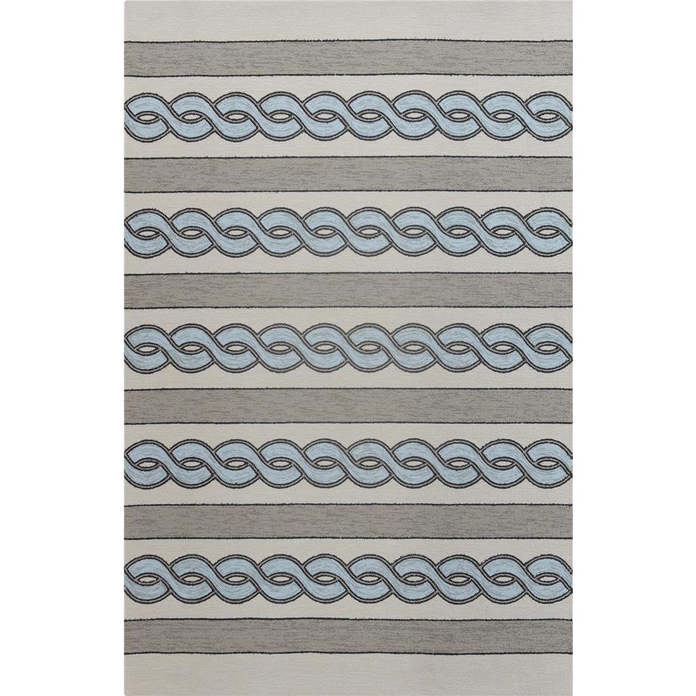 KAS 5235 Libby Langdon Hamptons 6 Ft. 6 In. X 9 Ft. 6 In. Rectangle Rug in Ivory/Spa